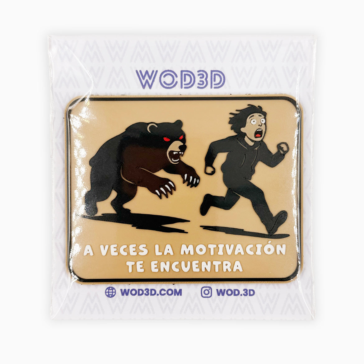 Parche de velcro A VECES LA MOTIVACIÓN TE ENCUENTRA para mochila de CrossFit