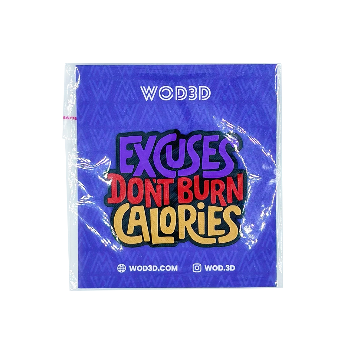 Parche velcro mochila CrossFit EXCUSES DON'T BURN CALORIES WOD3D