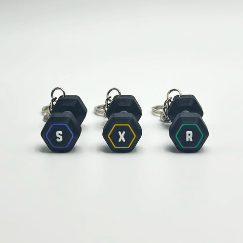 Llavero personalizado DUMBBELL HEXAGONAL INICIAL