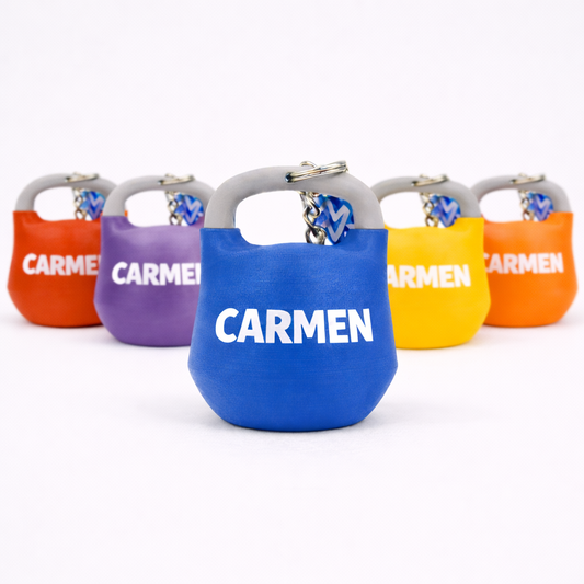 Llavero Kettlebell Competición Hybrid Oficial Personalizado - Réplica 3D con Nombre y Peso