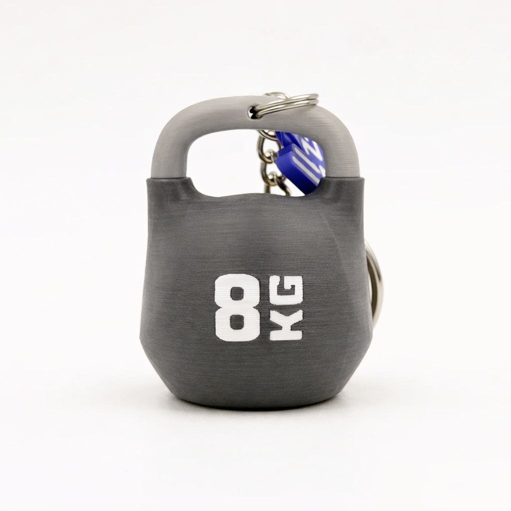 Llavero Kettlebell Competición Hybrid Oficial Personalizado - Réplica 3D con Nombre y Peso