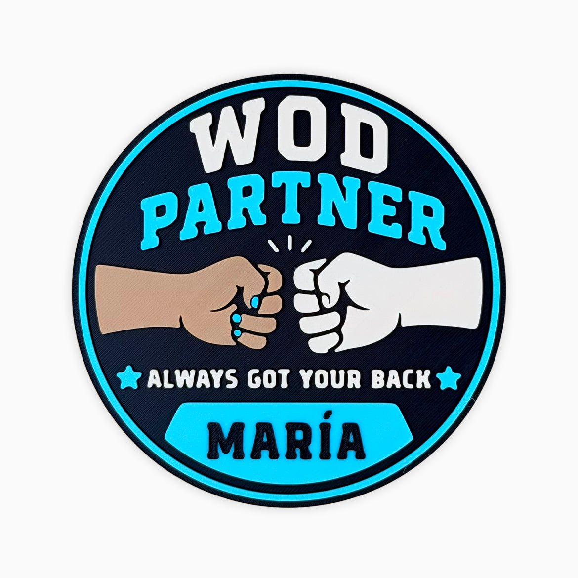 Pack 2 parches con velcro PARTNER WOD personalizado para mochila de CrossFit