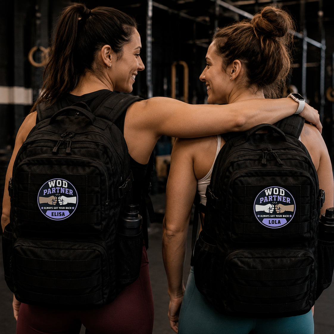 Pack 2 parches con velcro PARTNER WOD personalizado para mochila de CrossFit