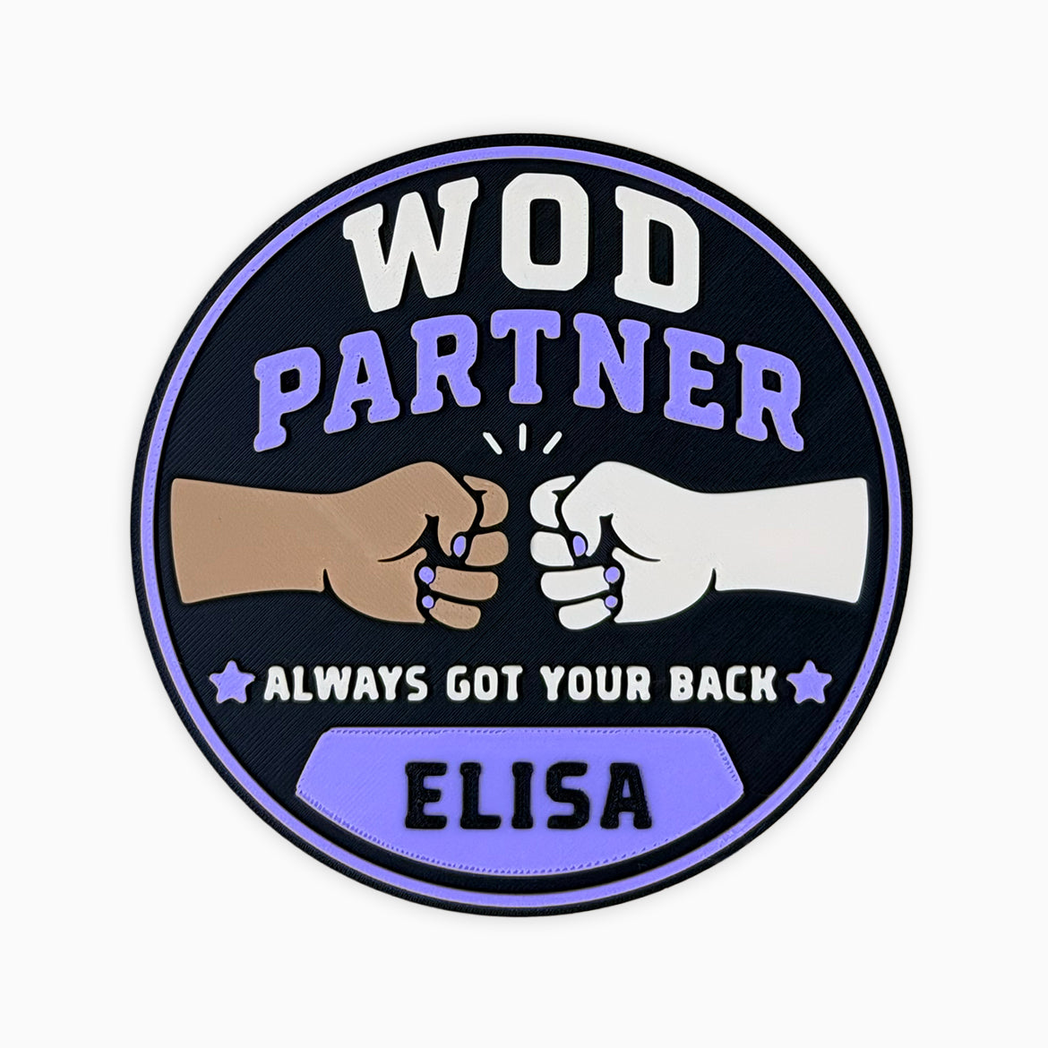 Pack 2 parches con velcro PARTNER WOD personalizado para mochila de CrossFit