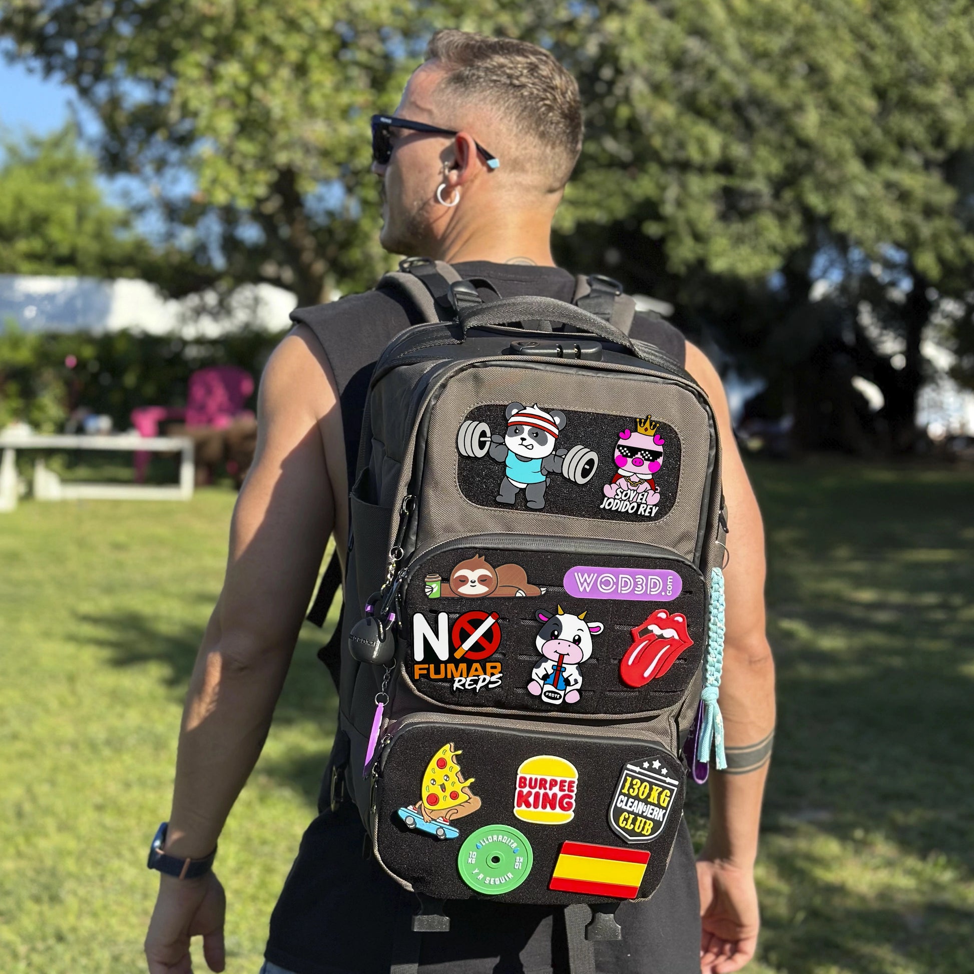 Parche Velcro Mochila Crossfit BARBELL PANDA WOD3D