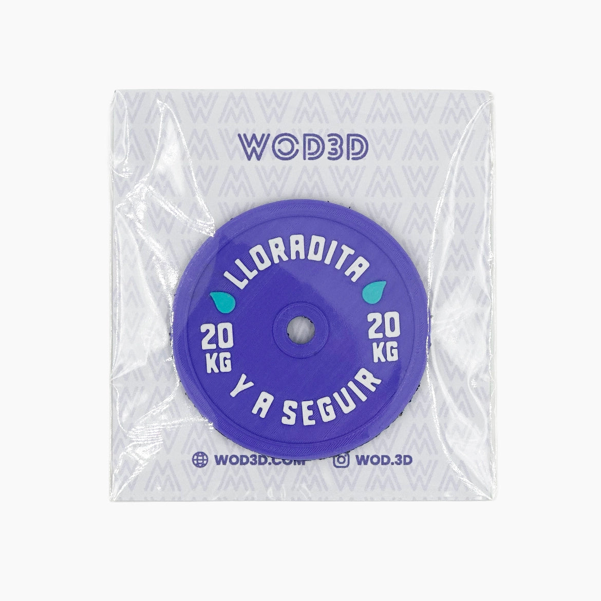 Parche con velcro LLORATIDA Y A SEGUIR 20KG MORADO WOD3D