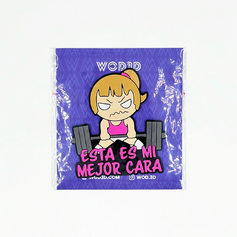 Parche Velcro Mochila CrossFit ESTA ES MI MEJOR CARA NEGRO WOD3D