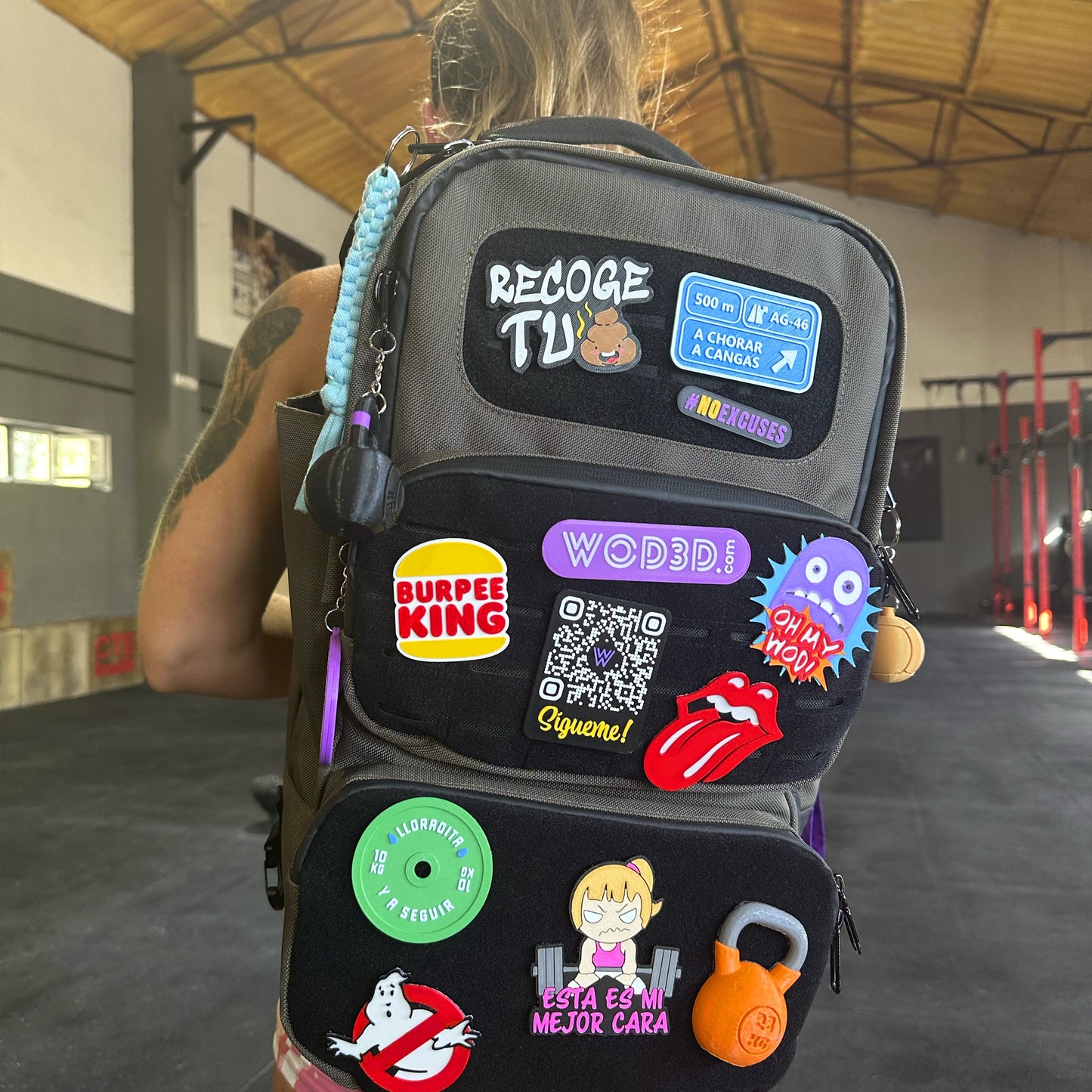 Parche velcro mochila crossfit OH MY WOD WOD3D