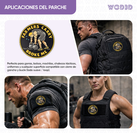 Parche con velcro FARMERS CARRY BROKE ME