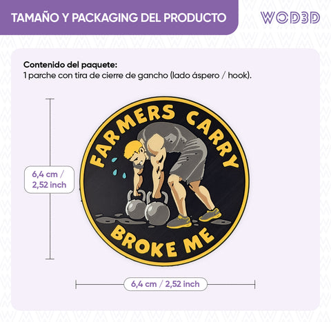 Parche con velcro FARMERS CARRY BROKE ME