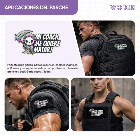 Parche con velcro MI COACH ME QUIERE MATAR