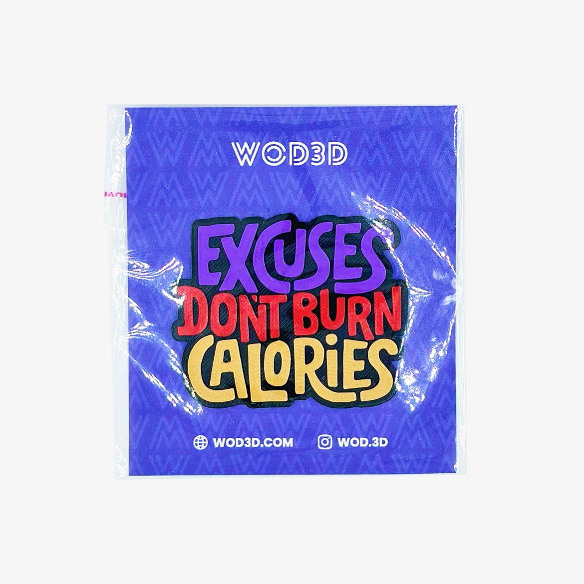 Parche velcro mochila CrossFit EXCUSES DON'T BURN CALORIES WOD3D