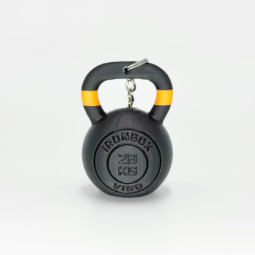 Llavero Kettelbell Dúo Personalizada, color, nombre y frase WOD3D