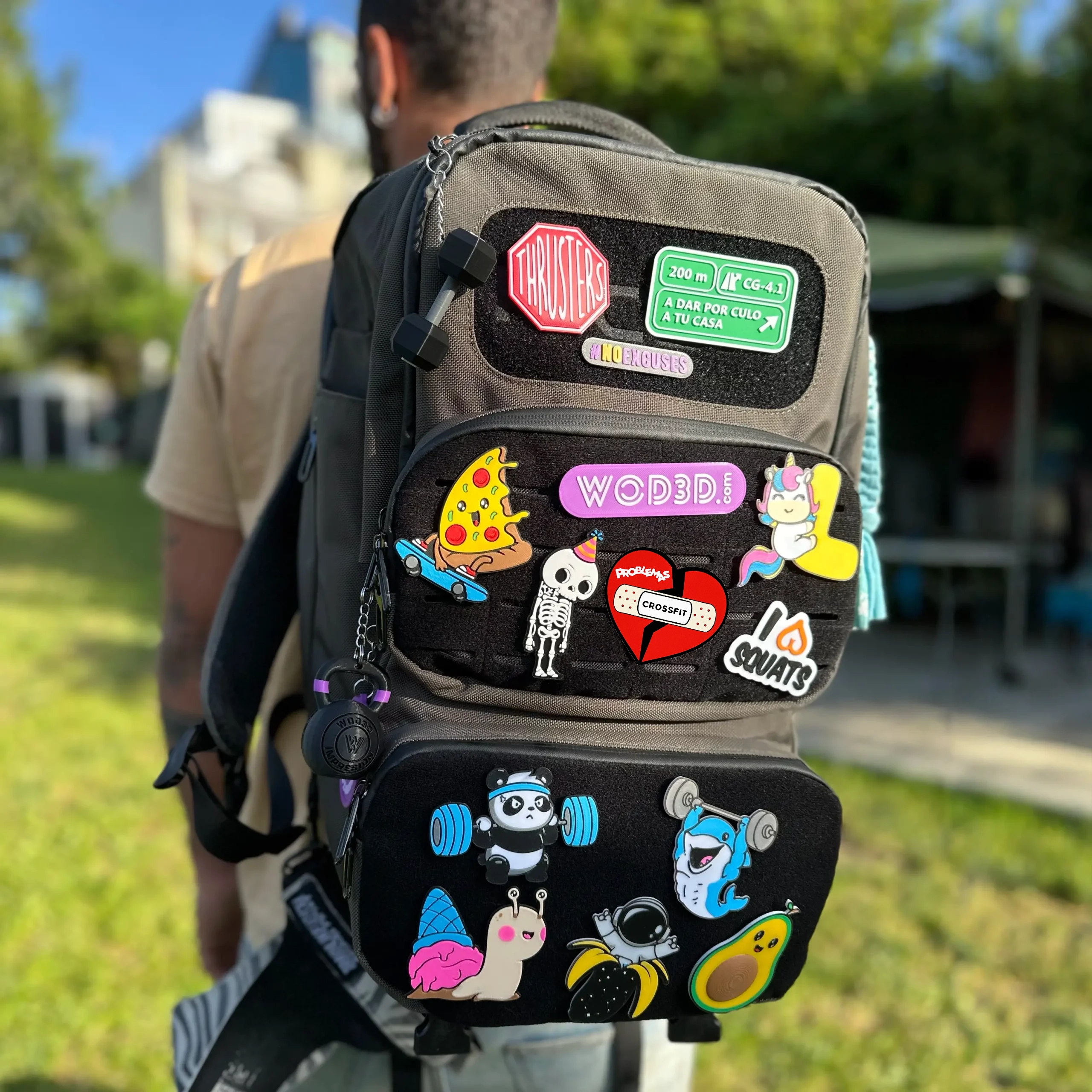 Parches con velcro mochila de CrossFit WOD3D