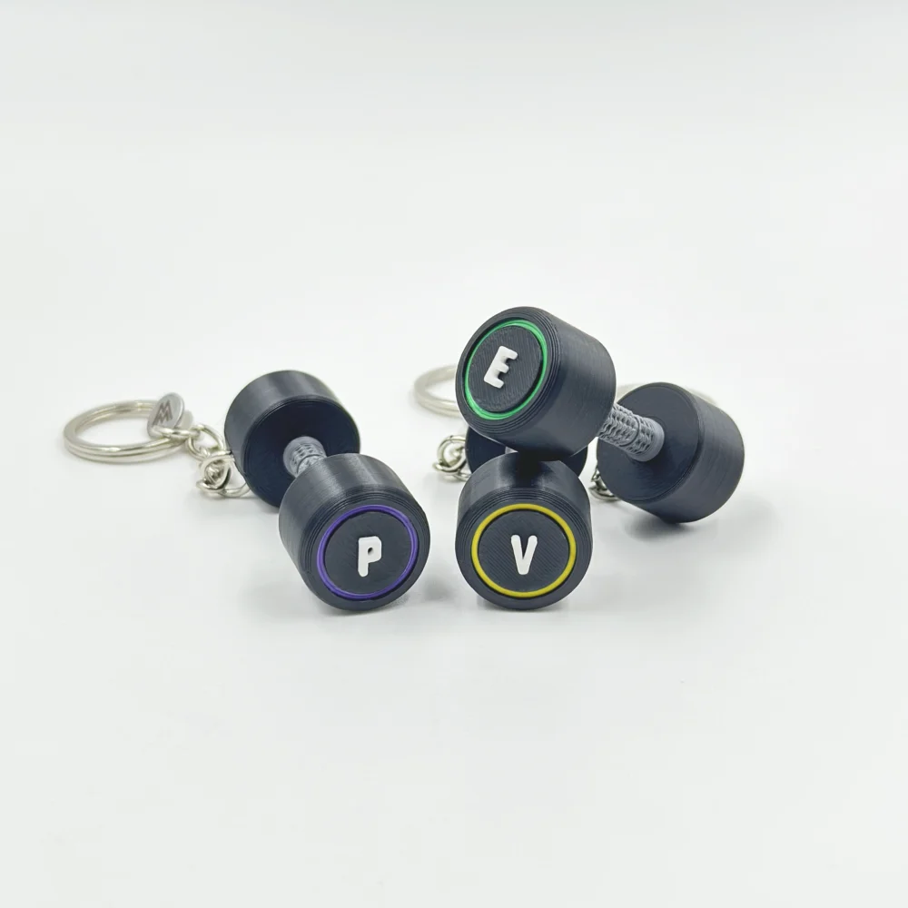 Llavero Personalizado DUMBBELL REDONDA INICIAL WOD3D