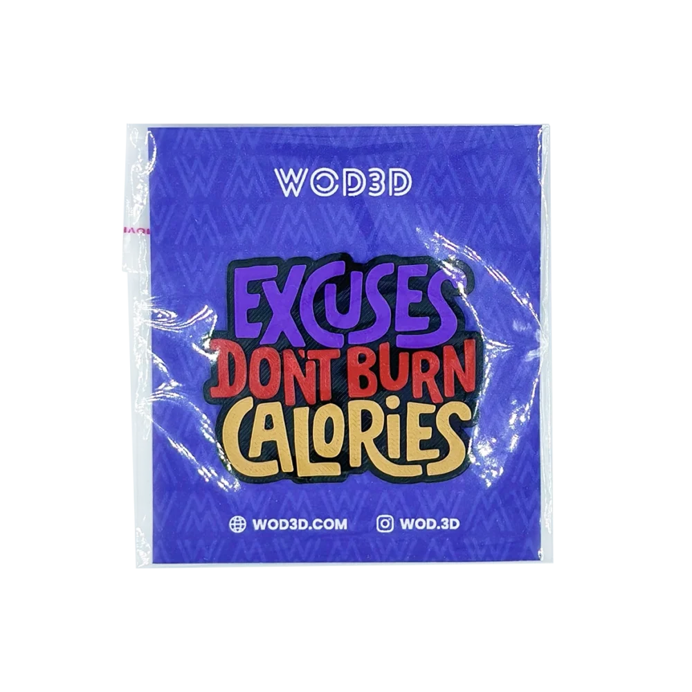 Parche velcro mochila CrossFit EXCUSES DON'T BURN CALORIES WOD3D