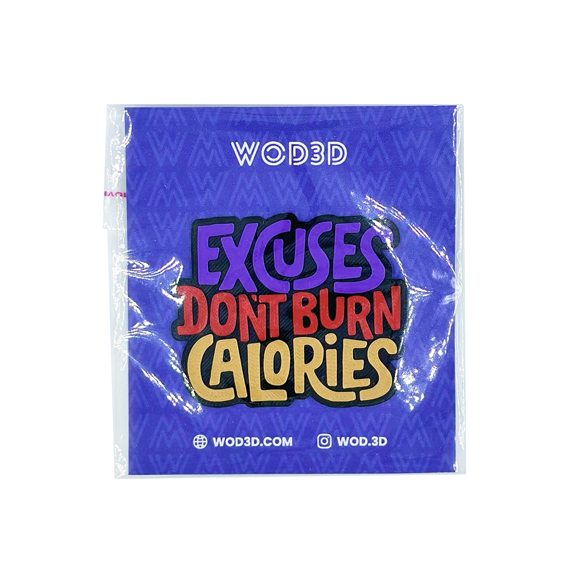 Parche velcro mochila CrossFit EXCUSES DON'T BURN CALORIES WOD3D